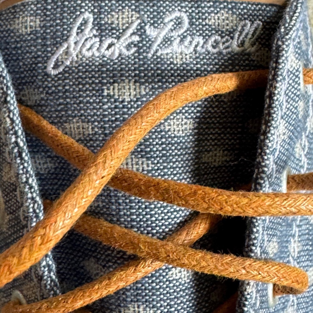 Rare Converse Jack Purcell Blue Denim Ikat Ox Geometric Print Low-Top Shoes 13 - Picture 2 of 7